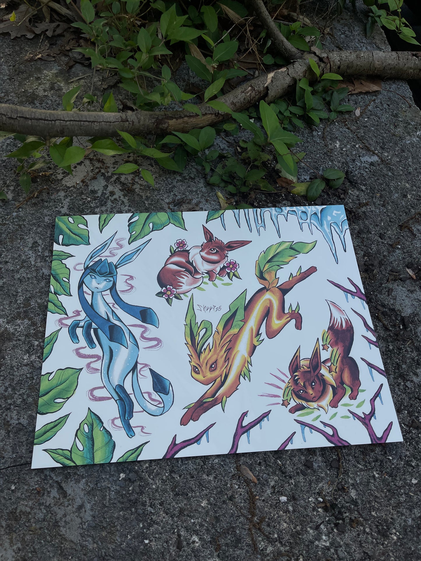 Eeveelution Pokemon 3 Print Set 11x14"