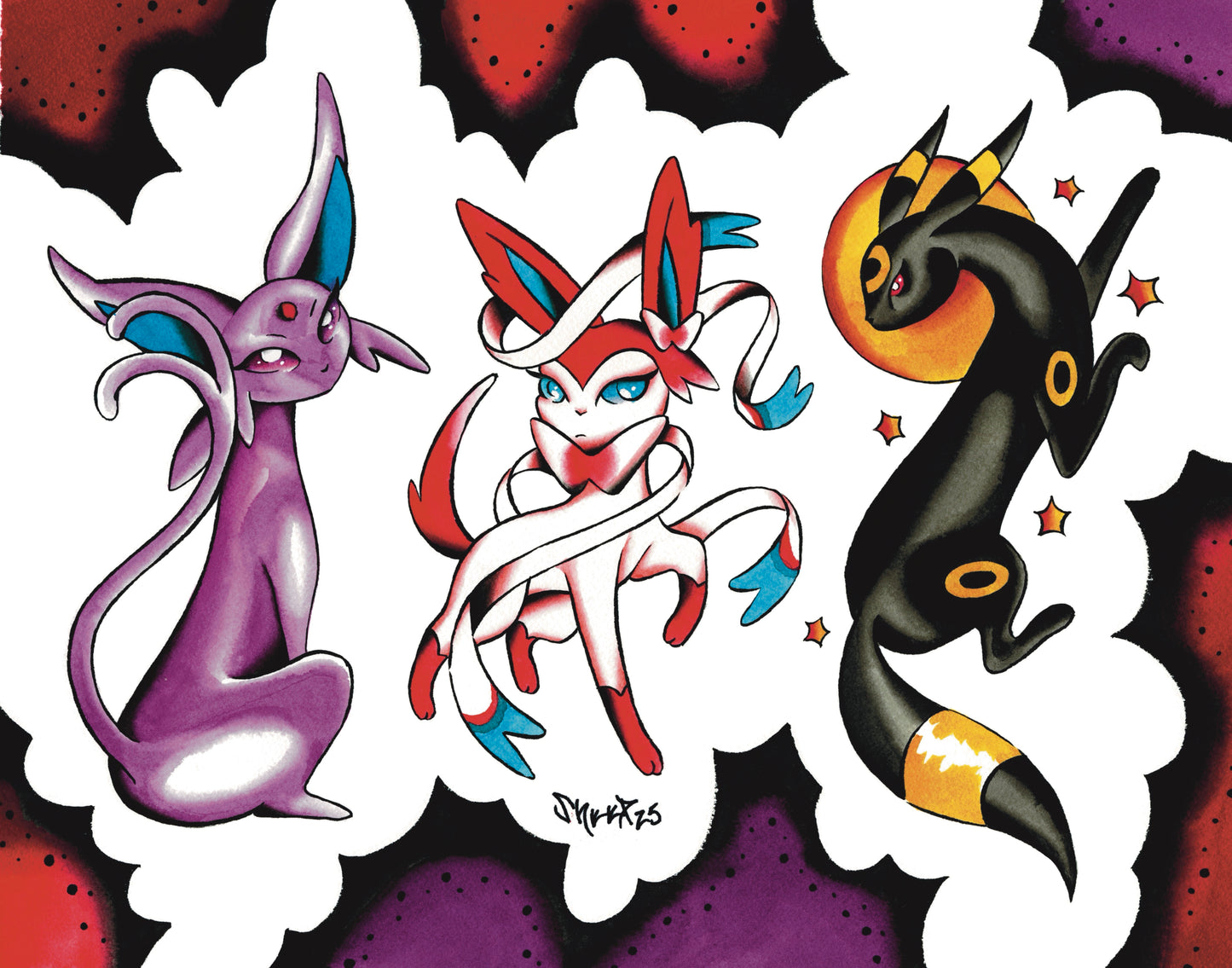 Eeveelution Pokemon 3 Print Set 11x14"