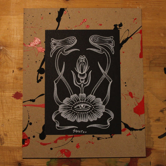 The Other Inverted Flower Original Drawing 5x7"