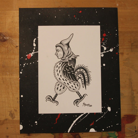 Bird Boy Original Drawing 5x7"