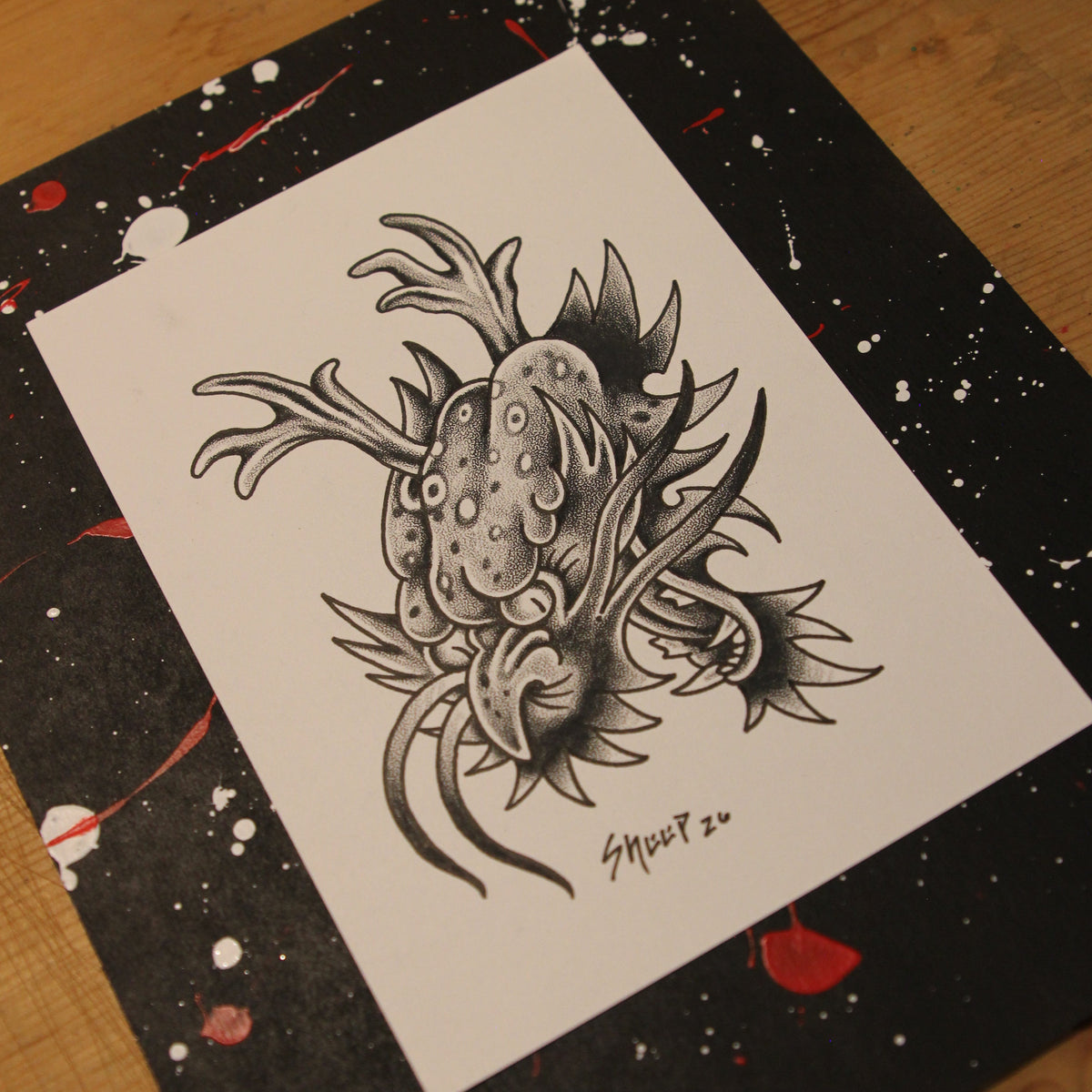 Dragon Original Drawing 5x7"
