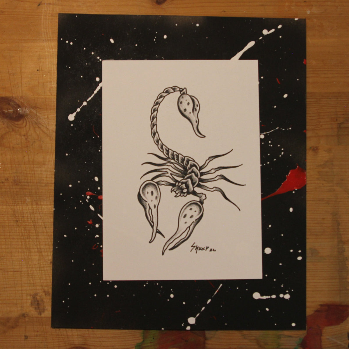 Scorpion Original Drawing 5x7"