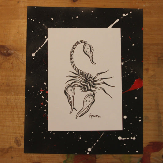 Scorpion Original Drawing 5x7"