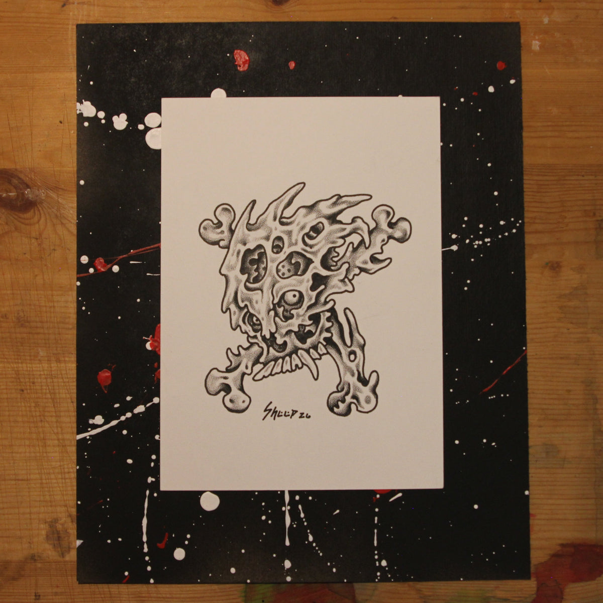 Bones Original Drawing 5x7"