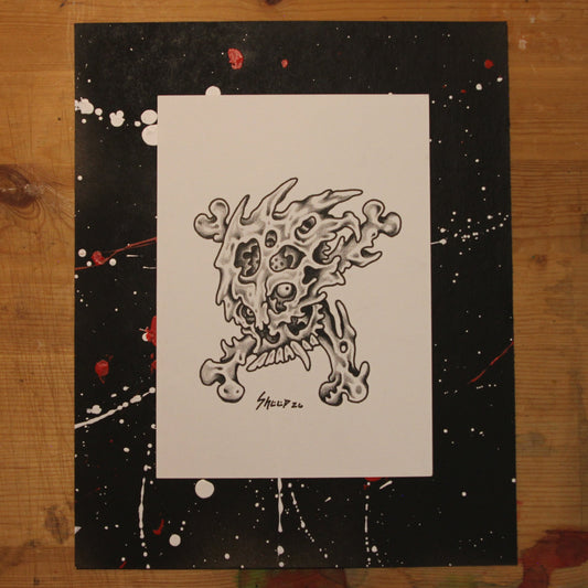 Bones Original Drawing 5x7"