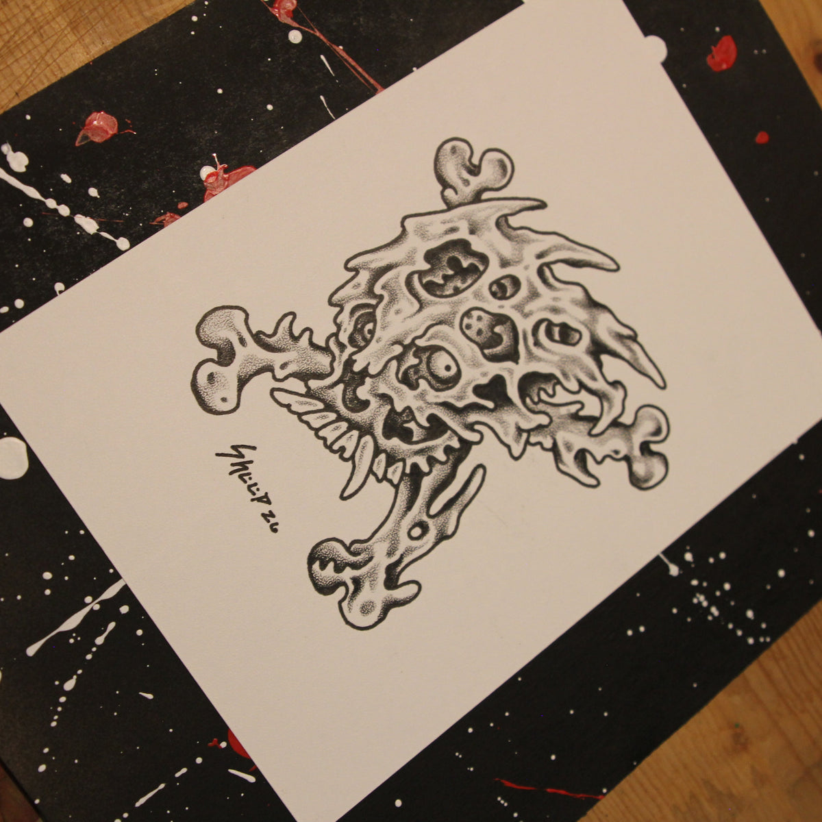 Bones Original Drawing 5x7"