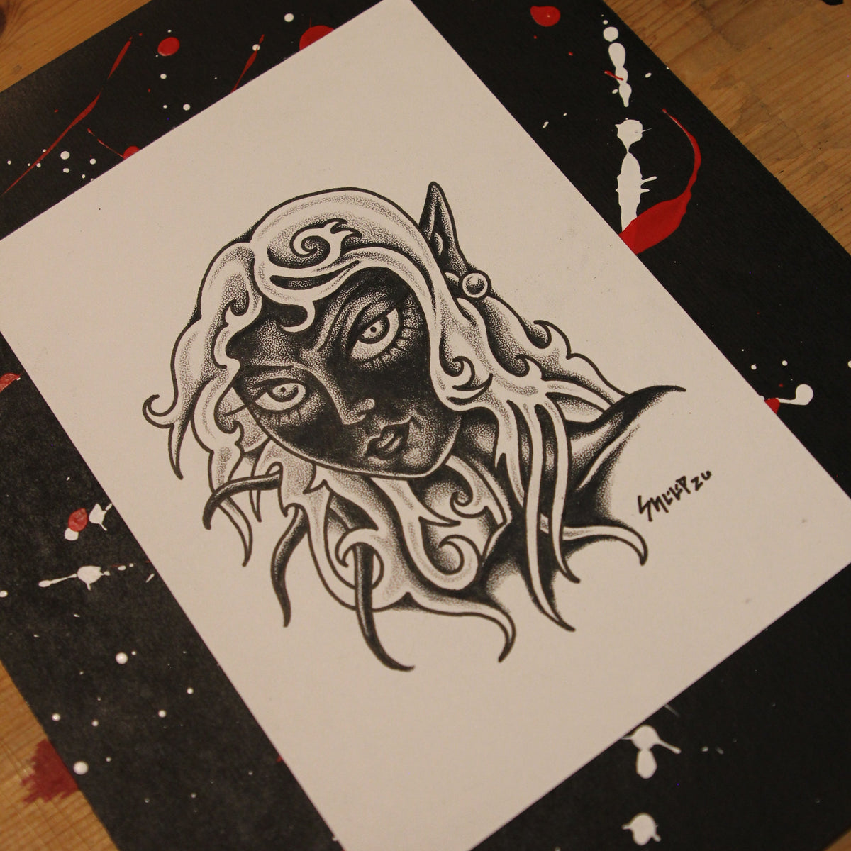 Lady Elf Original Drawing 5x7"
